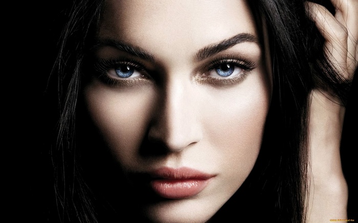 Megan Fox with striking blue eyes
