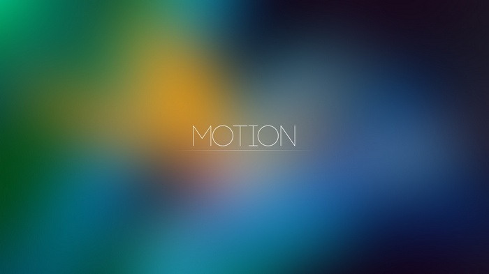 Minimalist gradient typography with the word MOTION