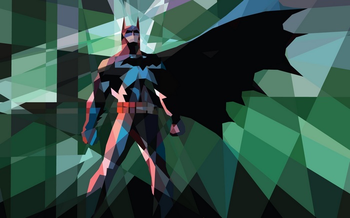 Low poly artwork of Batman in geometric style