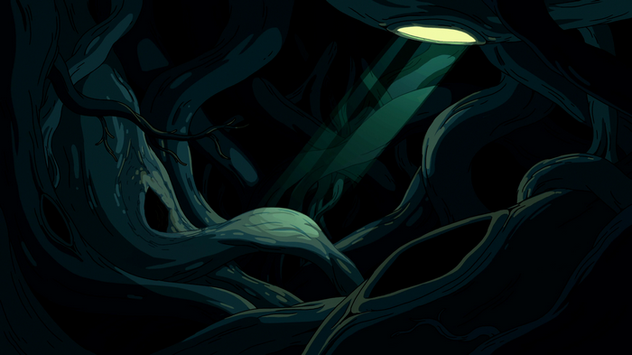Adventure Time dark forest scene