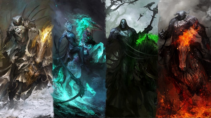 The Four Horsemen of the Apocalypse in Dark Fantasy Art