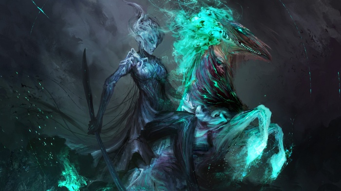 Apocalyptic warrior riding a horse