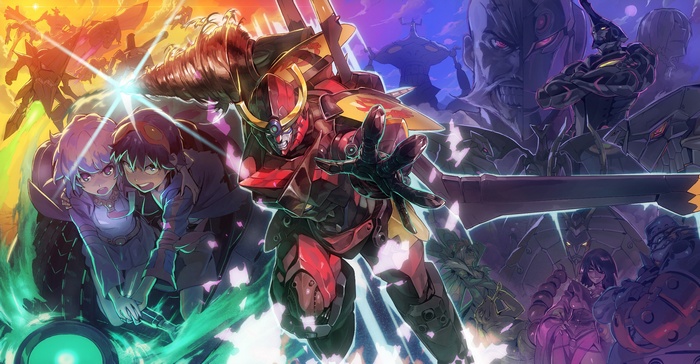 Tengen Toppa Gurren Lagann: Simon and Nia with mechs