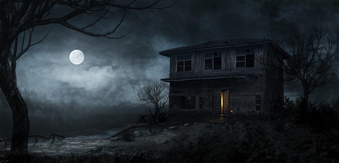 Haunted House Moon Horror