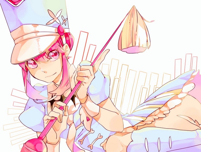 Jakuzure Nonon from Kill la Kill holding a staff
