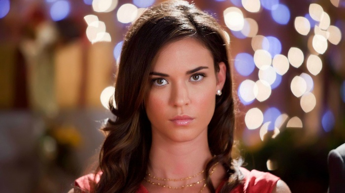 Odette Annable portrait with bokeh lights