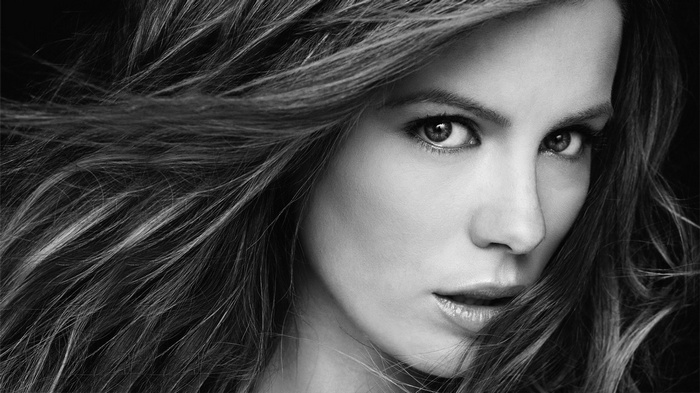 Monochrome portrait of actress Kate Beckinsale