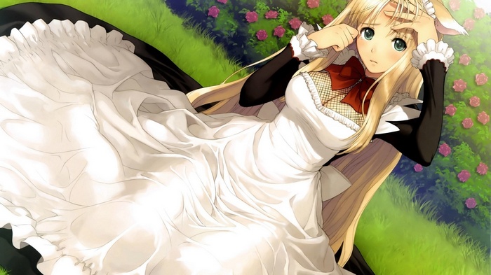 Maid in a white dress by Tony Taka