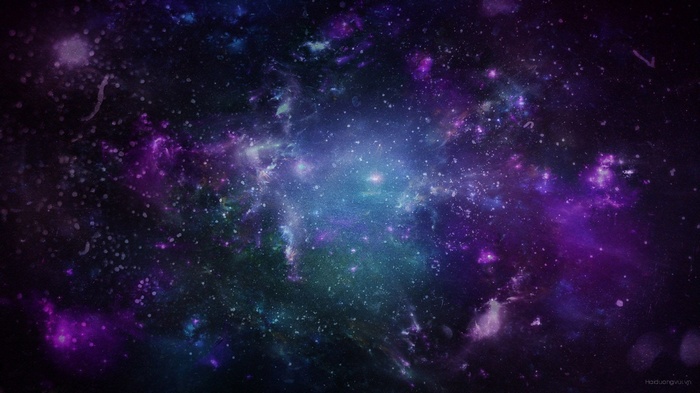 Digital art of a colorful nebula in deep space