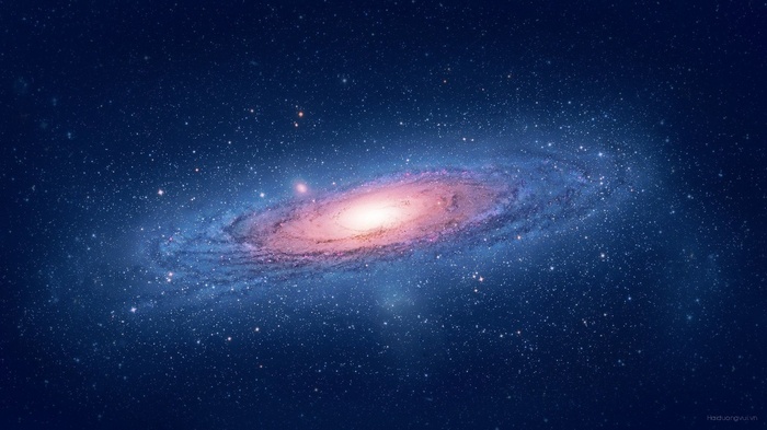 Andromeda Galaxy in deep space with stars