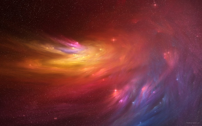 Colorful nebula and stars in deep space