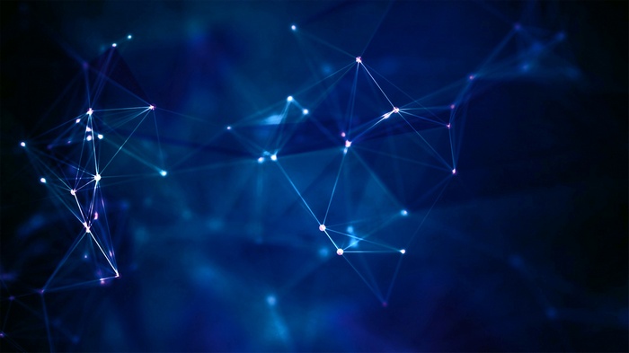 Abstract digital art with glowing nodes and lines