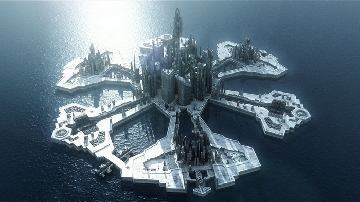 Stargate Atlantis city on the ocean