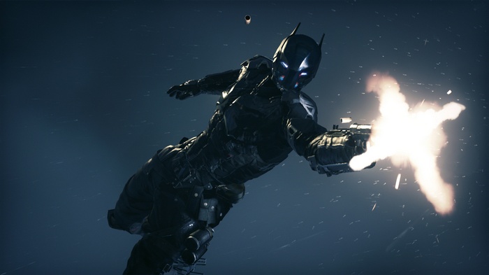 Batman: Arkham Knight shooting a gun