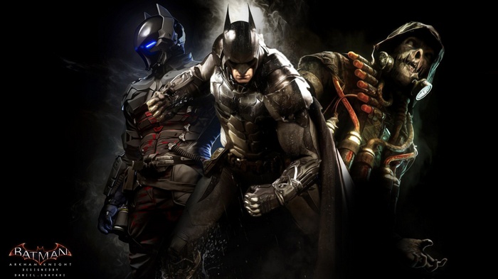 Batman, Arkham Knight, and Scarecrow from Batman: Arkham Knight