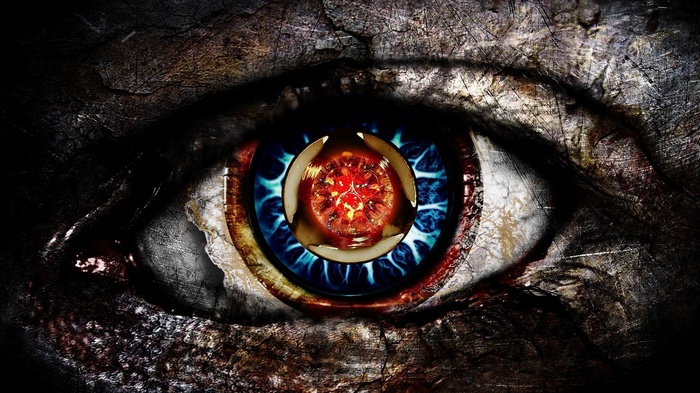 Close-up of a fantasy eye with intricate details