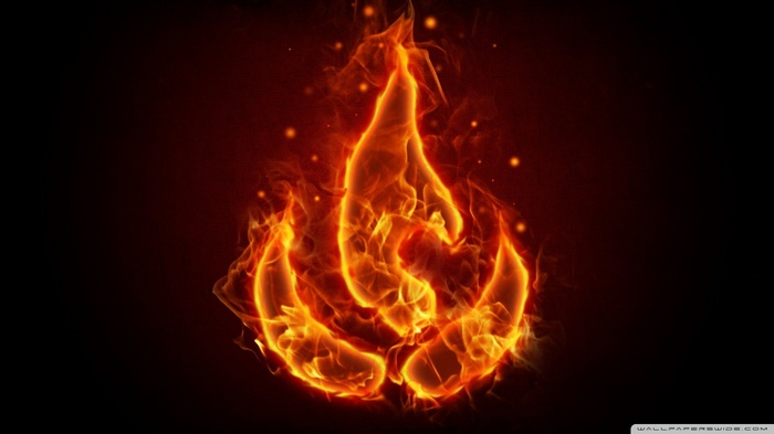 Fire Nation symbol made of fire