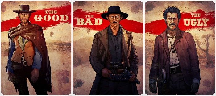 The Good, the Bad and the Ugly Movie Poster Collage
