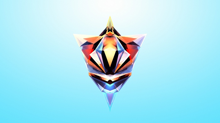 Abstract geometric artwork with facets and gradient