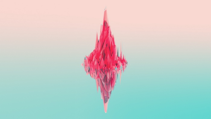 Abstract Red Crystal on Gradient Background by Justin Maller