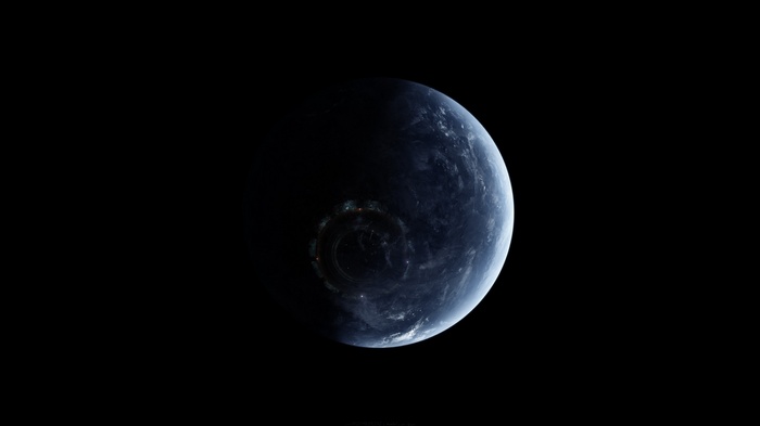 Digital art of a planet in space