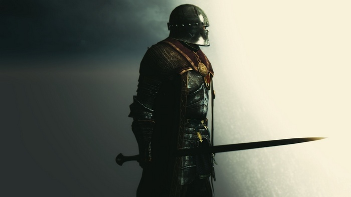 Knight in armor holding a sword