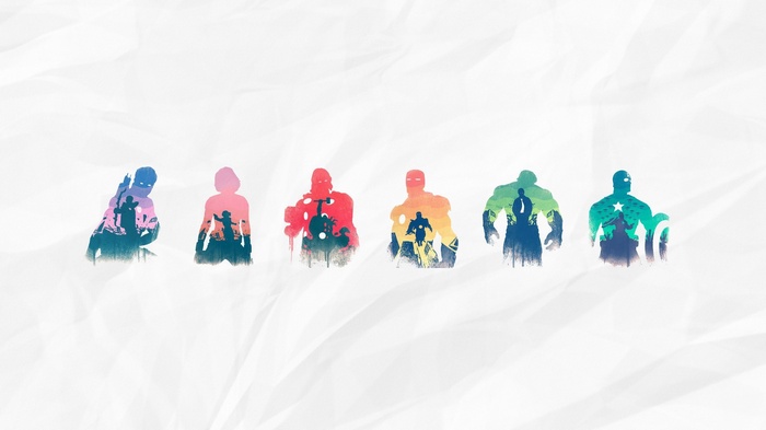 Marvel Cinematic Universe, artwork, The Avengers, minimalism