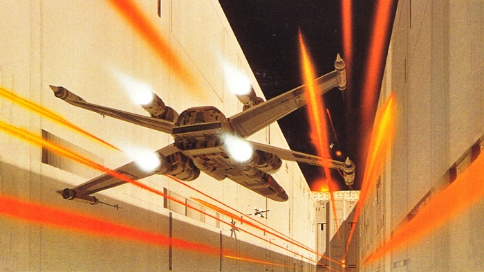 Star Wars X-wing battle concept art