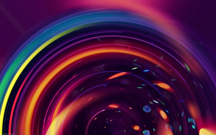 Abstract colorful digital art with swirling lights