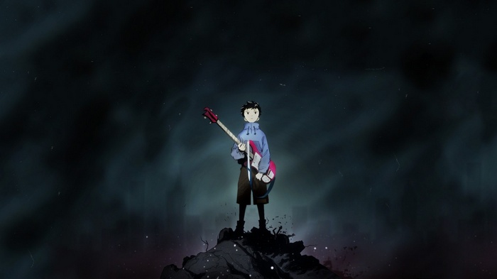 Naota Nandaba with a guitar from FLCL