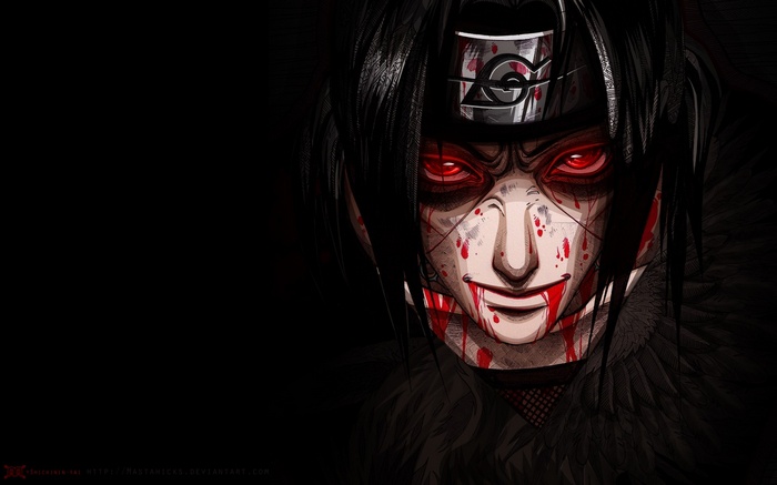 Uchiha Itachi with blood and red eyes