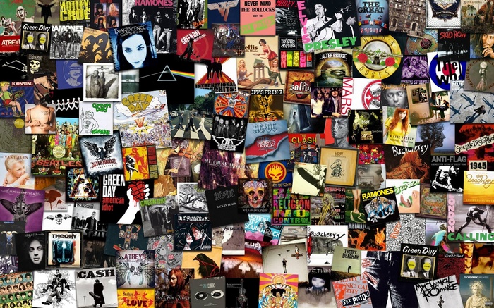 Collage of Rock and Punk Album Covers