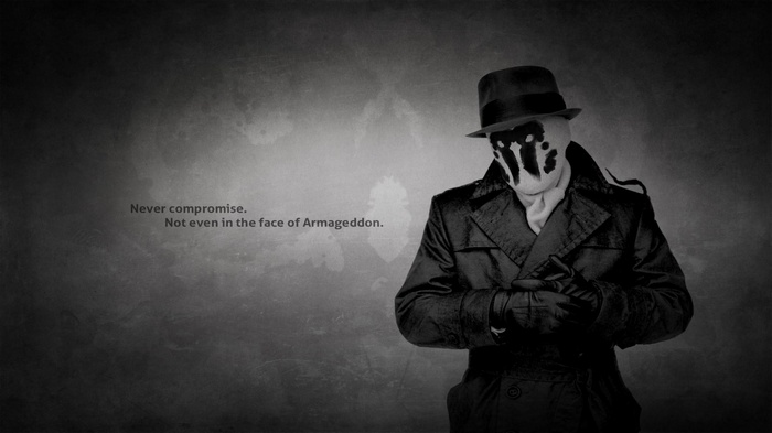 Rorschach from Watchmen with quote