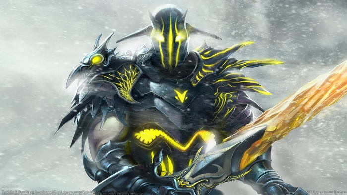 Sven from Dota 2 holding a glowing sword