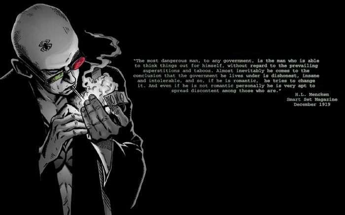 Spider Jerusalem Smoking with H.L. Mencken Quote