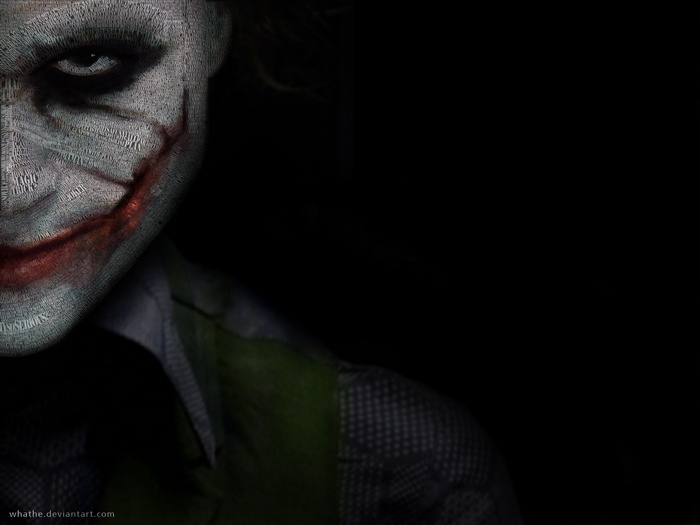 The Joker from The Dark Knight, a typographic portrait