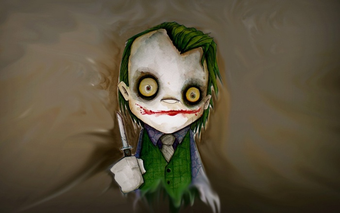 Joker holding a knife, artwork