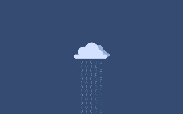 Cloud Raining Binary Code