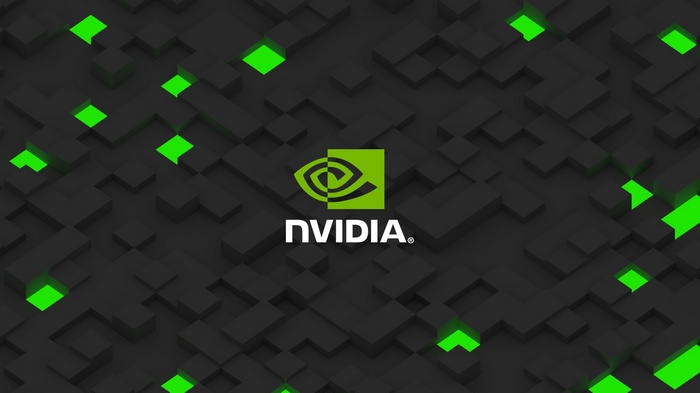 Nvidia logo on a dark abstract background