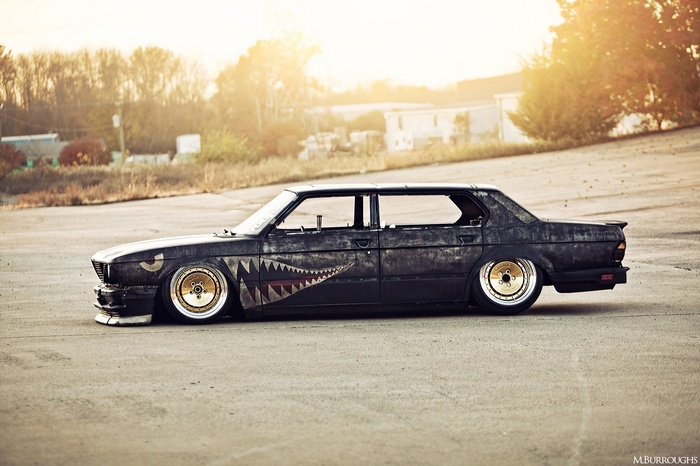 BMW car with shark mouth graphic