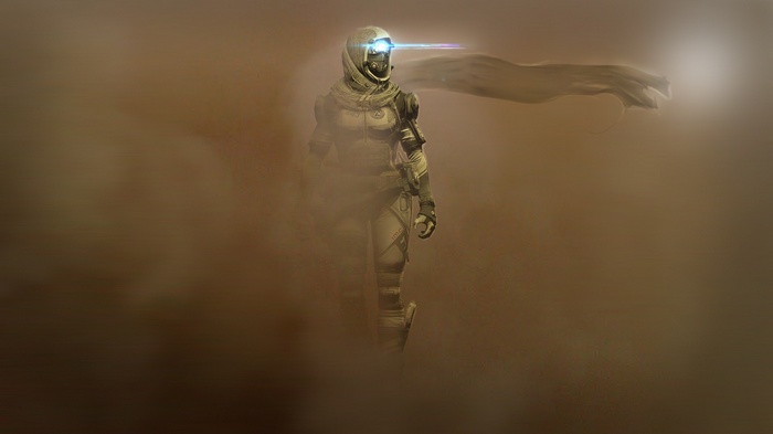 Titanfall character in a sandstorm