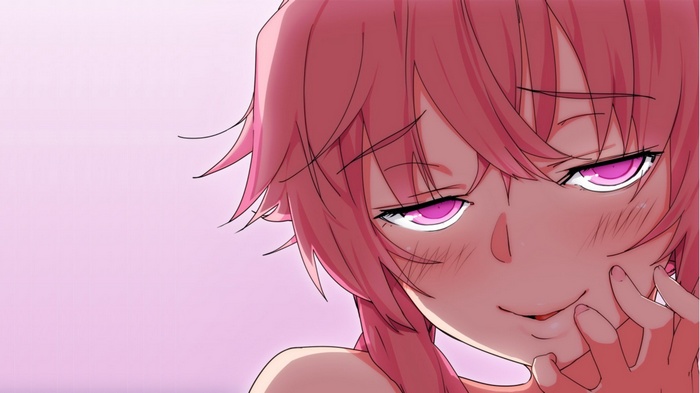 Gasai Yuno from Mirai Nikki with pink hair