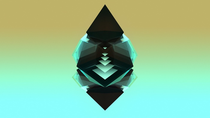 Abstract geometric crystal with gradient background