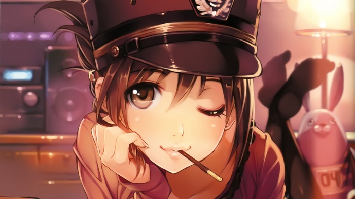 Iida Nana from Rail Wars eating Pocky