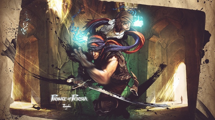 Prince of Persia (2008) art with two characters