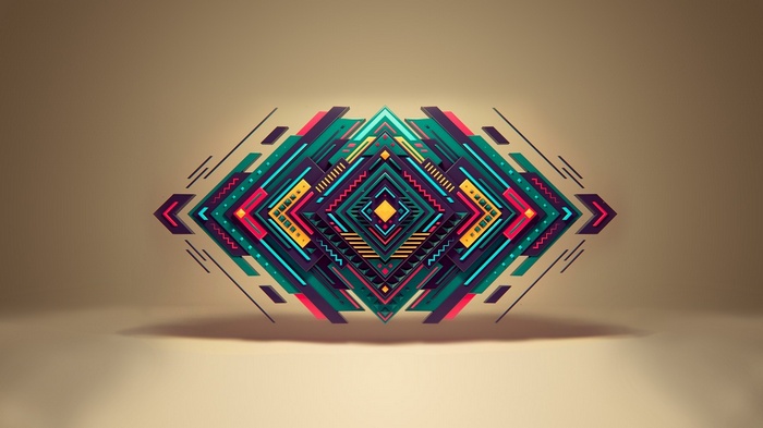 Geometric abstract shapes with vibrant colors