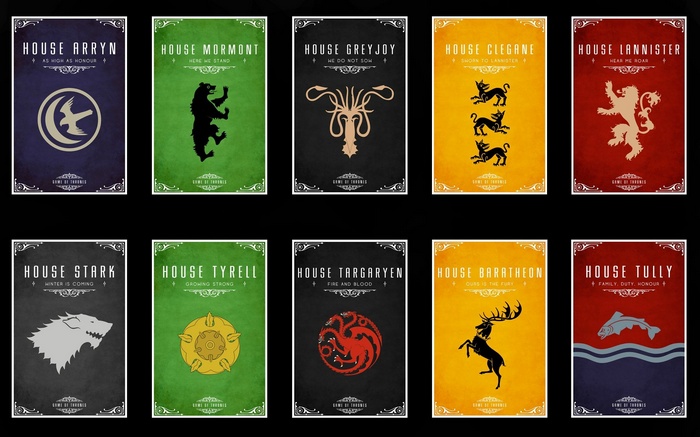 Game of Thrones House Posters Collage