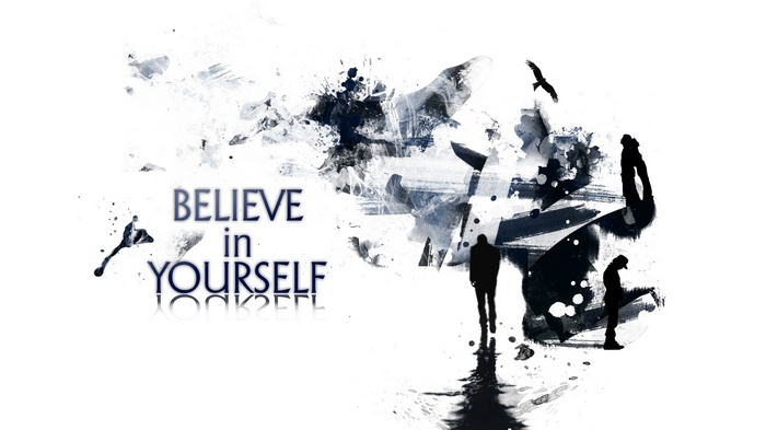 Believe in Yourself Typography with Abstract Art
