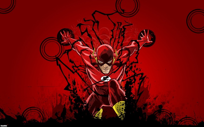The Flash running with lightning effects