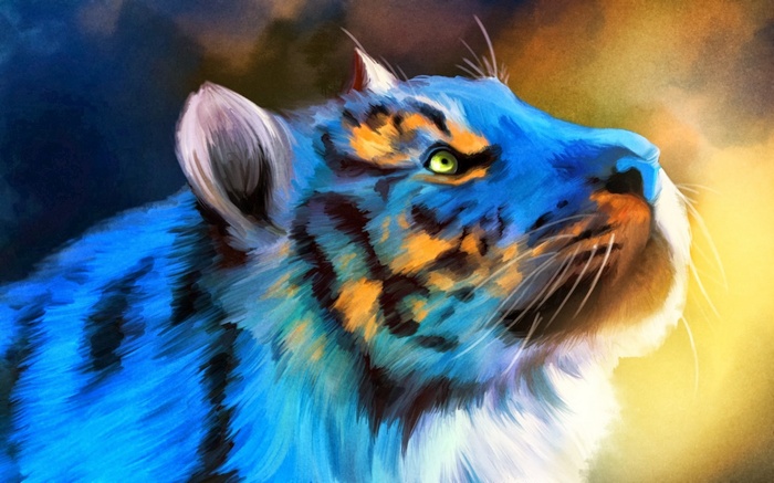 tiger, digital art, animals